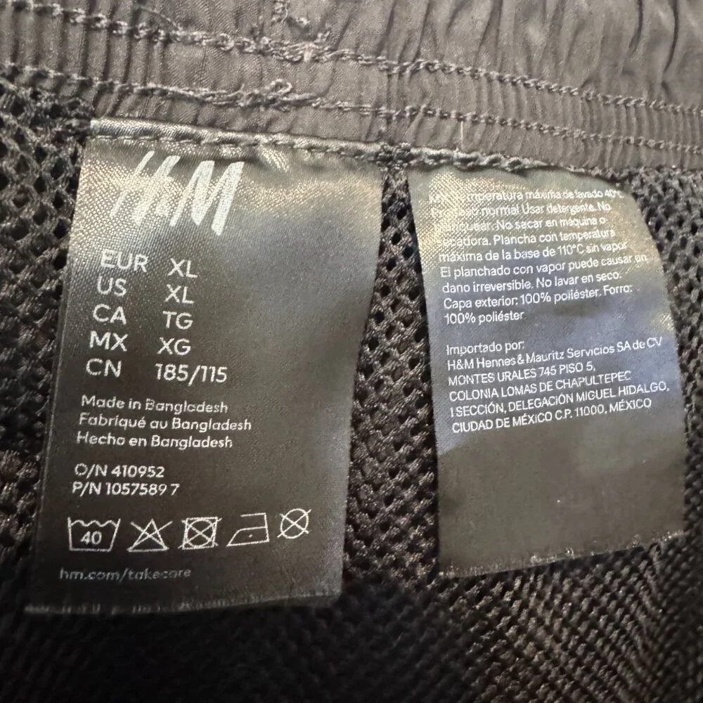 Boring Pals Swim Trunks Bathing Suit Summer Beach Vacation H&M Men's‎ Black XL